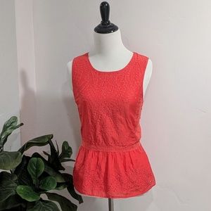 J. Crew Eyelet Peplum Tank Top